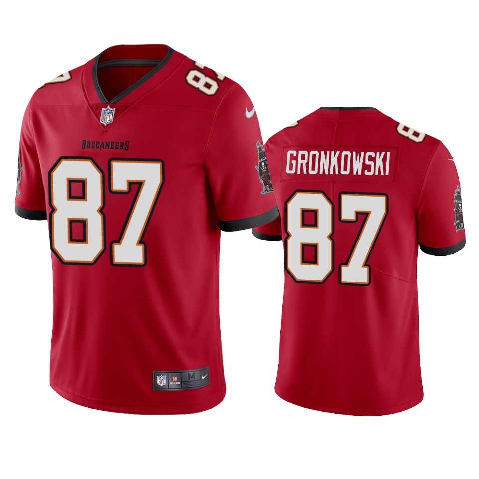 Tampa Bay Buccaneers Men Nike NFL #87 Rob Gronkowski  Red Vapor Limited Jersey->women nfl jersey->Women Jersey